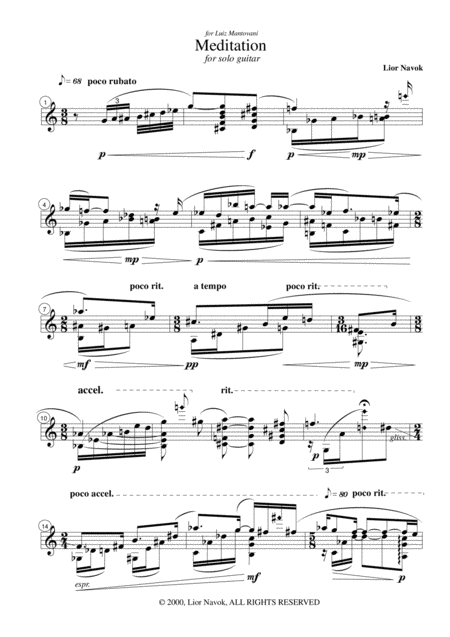 Meditation For Solo Classical Guitar Page 2