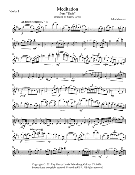 Meditation From Thais String Quartet For String Quartet Page 2