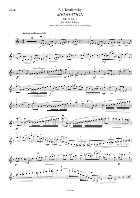 Meditation Op 42 No 1 Transcription For Violin Harp Page 2