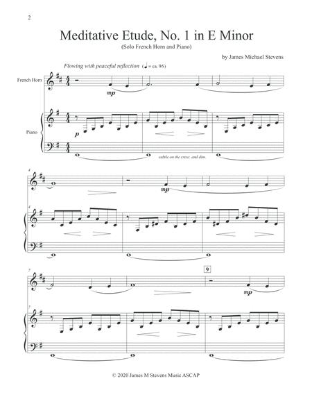 Meditative Etude No 1 In E Minor French Horn Piano Page 2