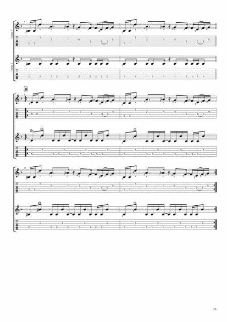 Megalovania From Undertale Duet Guitar Tablature Page 2