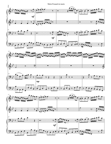 Mein Freund Ist Mein Bach Piano Four Hands Page 2