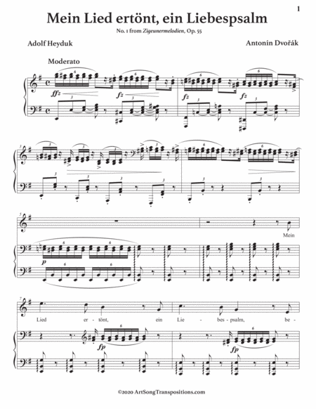 Mein Lied Ertnt Ein Liebespsalm Op 55 No 1 Transposed To E Minor Page 2