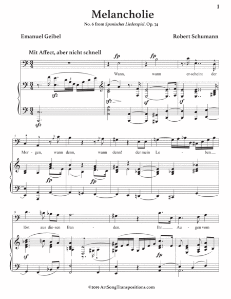 Melancholie Op 74 No 6 A Minor Bass Clef Page 2