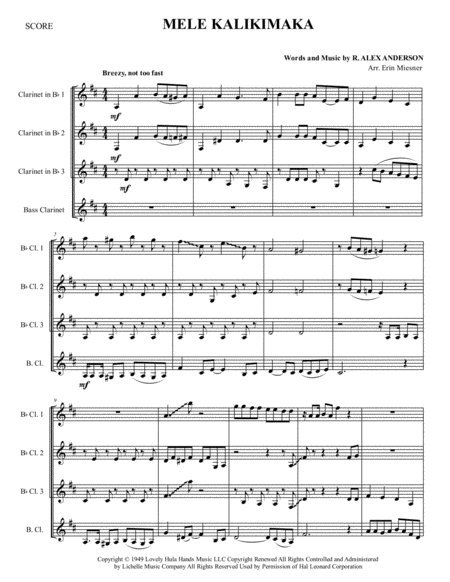 Mele Kalikimaka For Clarinet Quartet Page 2