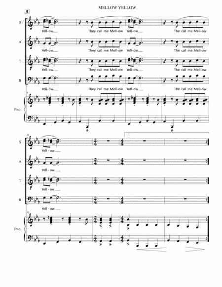 Mellow Yellow Satb Piano Page 2