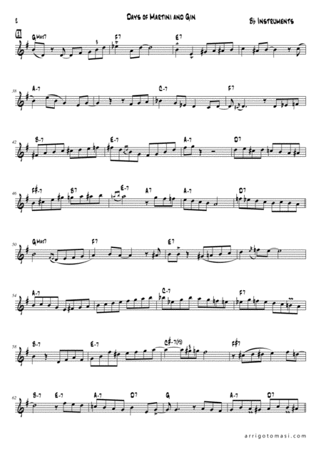 Melodic Jazz Improvisation Series Days Of Martini And Gin Bb Instruments Page 2