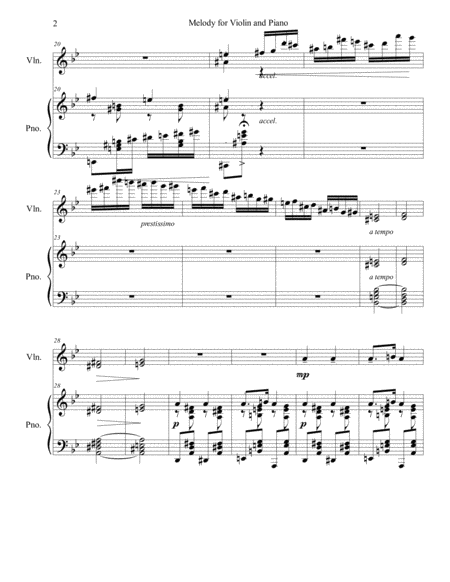 Melody For Violin And Piano Transcription Page 2