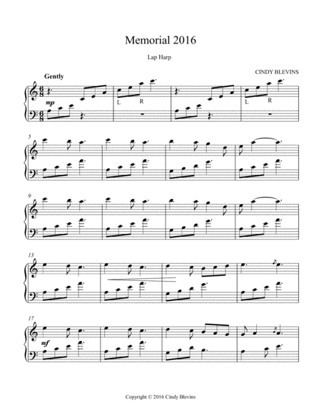 Memorial 2016 Original Solo For Lap Harp From My Book Melodic Meditations Iv The Lap Harp Version Page 2