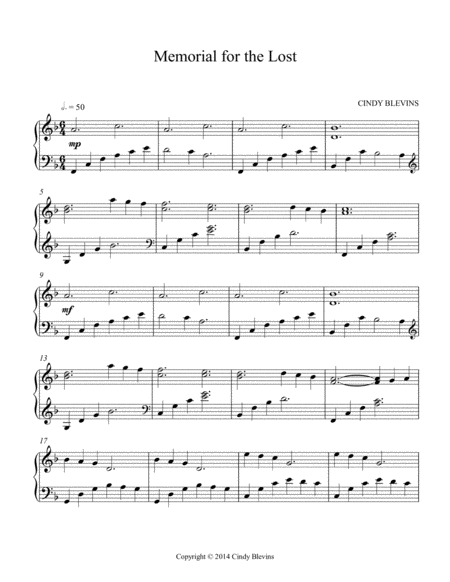 Memorial For The Lost Original Solo For Lever Or Pedal Harp From My Book Melodic Meditations Page 2