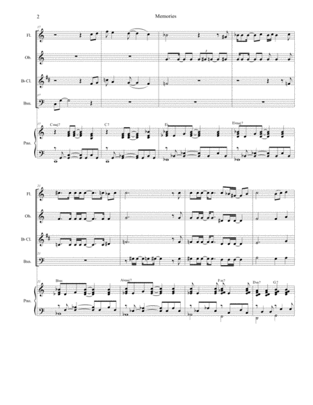 Memories For Woodwind Quartet And Piano Page 2