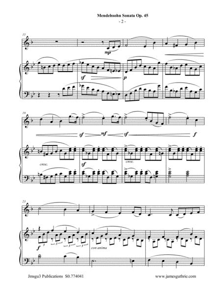 Mendelssohn Sonata Op 45 For French Horn Piano Page 2