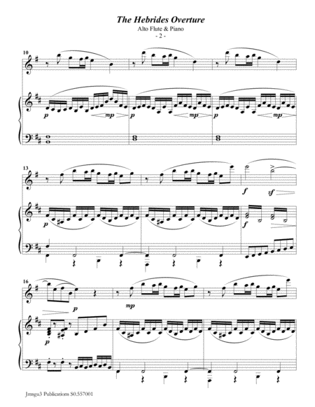 Mendelssohn The Hebrides Overture For Alto Flute Piano Page 2