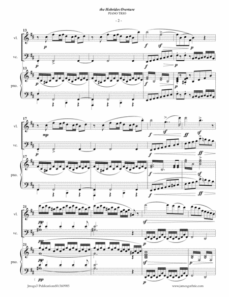 Mendelssohn The Hebrides Overture For Piano Trio Page 2