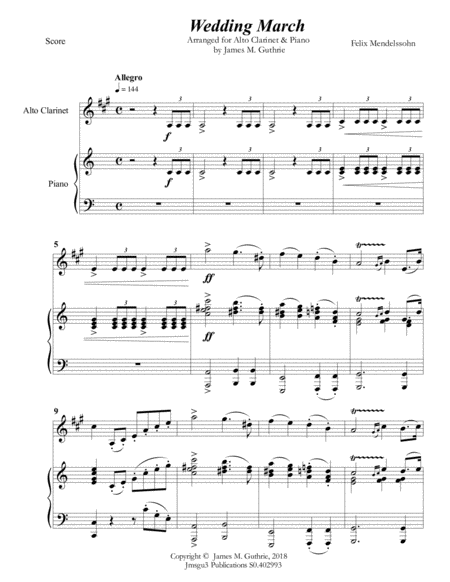 Mendelssohn Wedding March For Alto Clarinet Piano Page 2