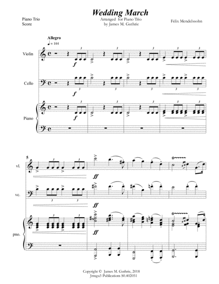 Mendelssohn Wedding March For Piano Trio Page 2