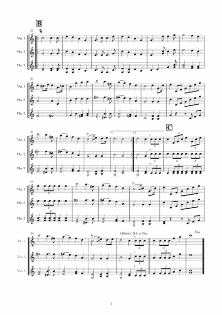 Mendelssohn Wedding March Main Theme For Three Violins Page 2