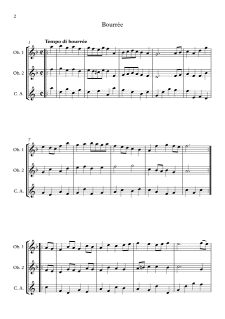 Menuet Bourre Arranged For Two Oboes And Cor Anglais Page 2