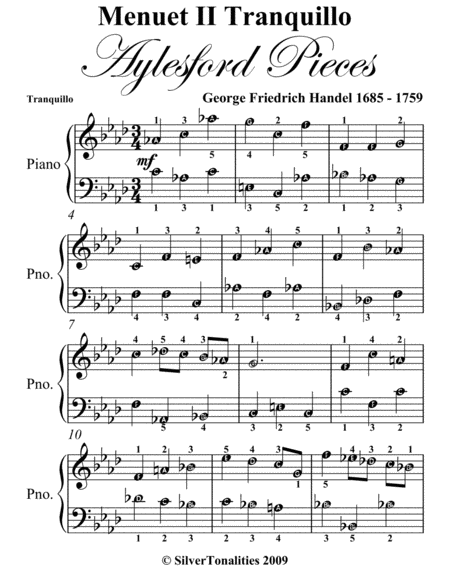 Menuet Ii Tranquillo Aylesford Pieces Easy Piano Sheet Music Page 2