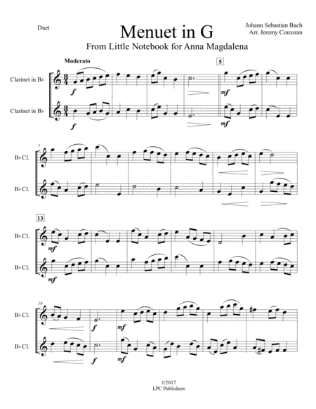 Menuet In G For Two Clarinets Page 2