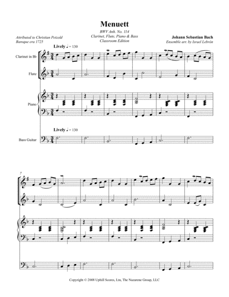 Menuett By Bach Page 2