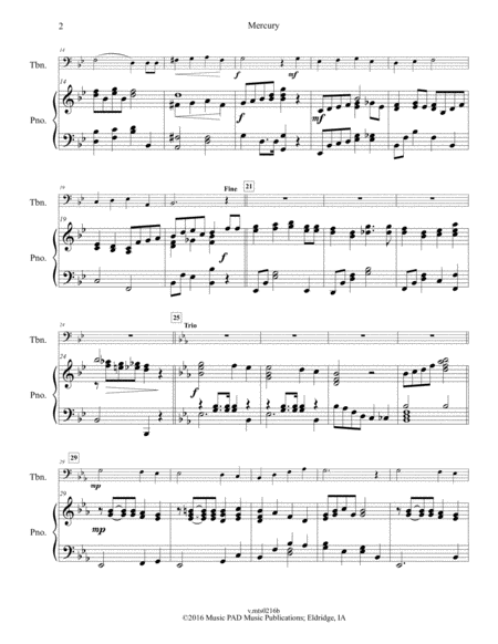 Mercury Beginner Level Trombone Solo Page 2