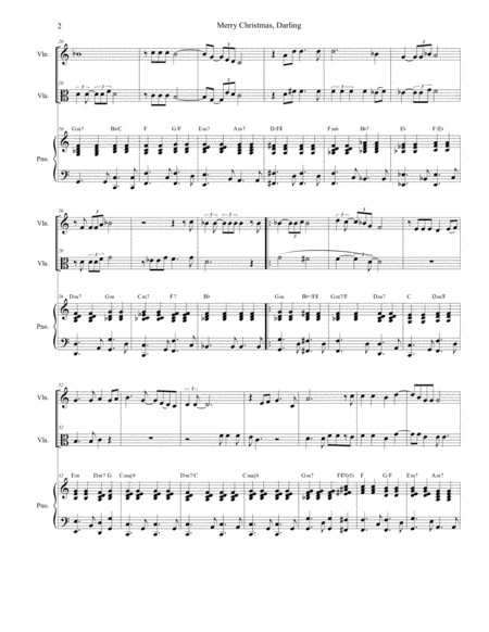 Merry Christmas Darling Duet For Violin And Viola Alternate Version Page 2