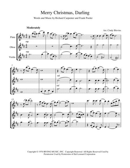 Merry Christmas Darling Flute Oboe And Violin Trio Page 2