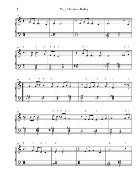 Merry Christmas Darling For Easy Piano Page 2