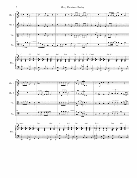 Merry Christmas Darling For String Quartet And Piano Page 2