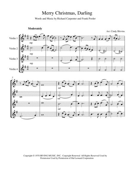 Merry Christmas Darling Violin Quartet Page 2