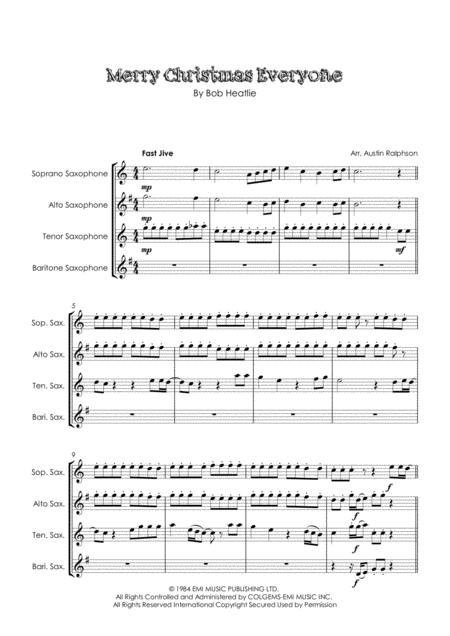 Merry Christmas Everyone Sax Quartet Page 2