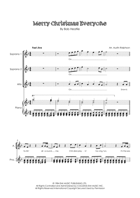 Merry Christmas Everyone Ssa Choir And Piano Page 2