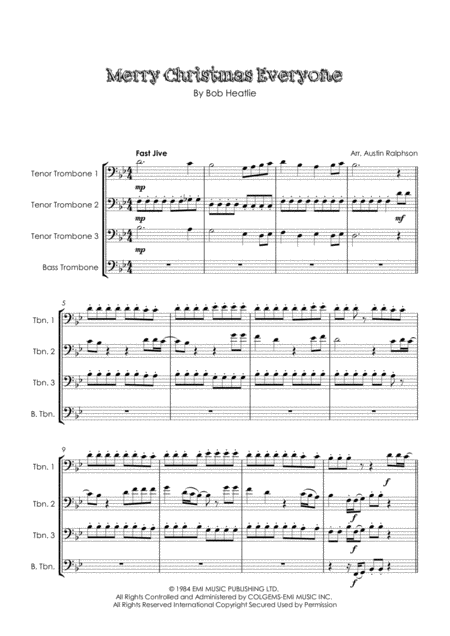 Merry Christmas Everyone Trombone Quartet Page 2