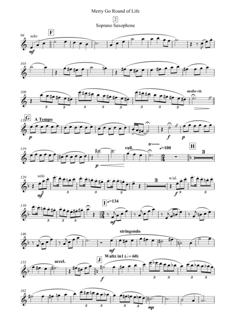 Merry Go Round Of Life For Saxophone Quintets Page 2
