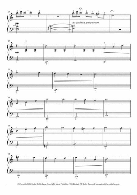 Merry Go Round Of Life Howl Moving Castle Piano Solo Short Version For Grade 2 With Note Names Finger Numbers Page 2