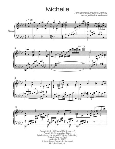 Michelle Advanced Piano Arrangement Page 2