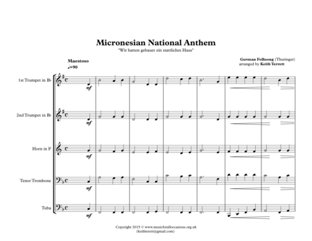 Micronesian National Anthem For Brass Quintet Page 2