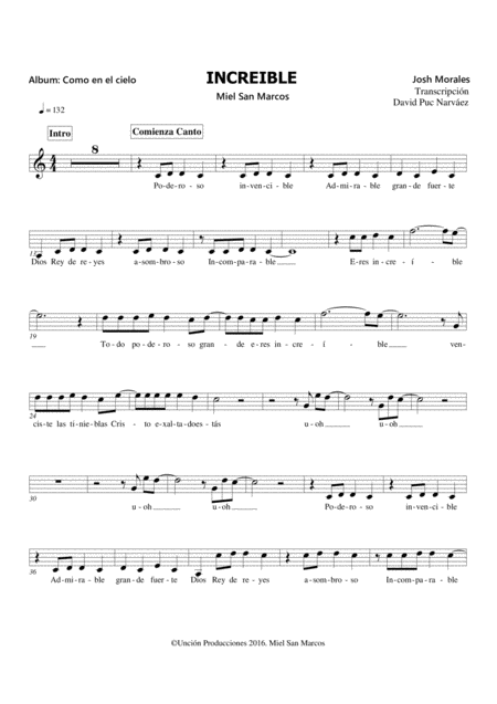 Miel San Marcos Increble Partitura Lbum Como En El Cielo Page 2