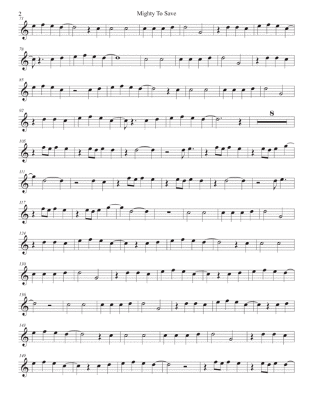 Mighty To Save Easy Key Of C Clarinet Page 2