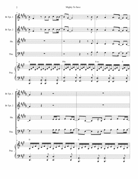 Mighty To Save For Brass Quartet Page 2