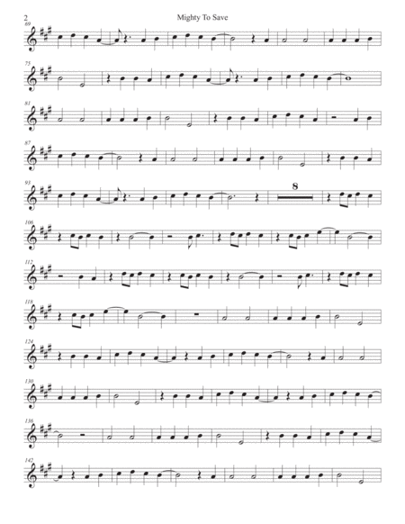 Mighty To Save Original Key Flute Page 2