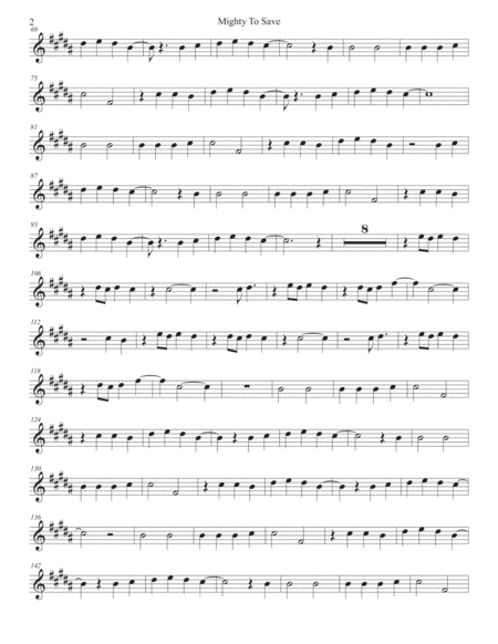 Mighty To Save Original Key Tenor Sax Page 2