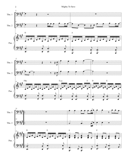 Mighty To Save Trombone Duet Page 2