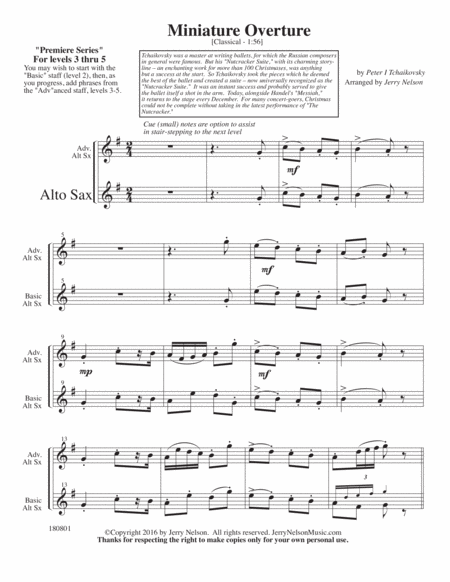 Miniature Overture Tchaikovsky Arrangements Level 3 5 For Alto Sax Christmas Page 2