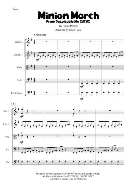 Minion March Despicable Me 2010 String Quartet String Quintet String Orchestra Or Ensemble With Optional Drum Set Part Page 2