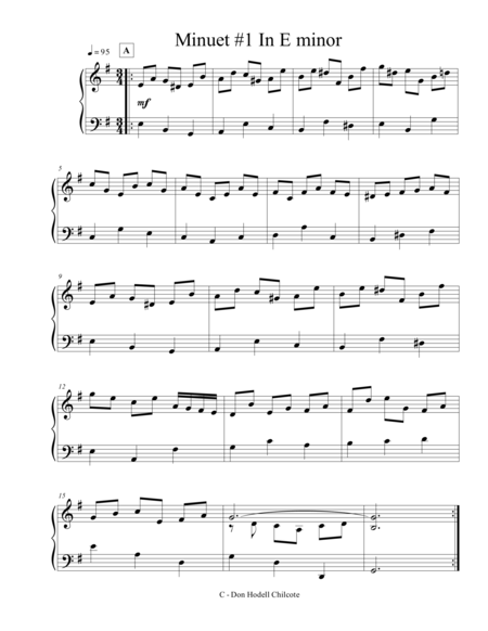 Minuet 1 In E Minor Page 2