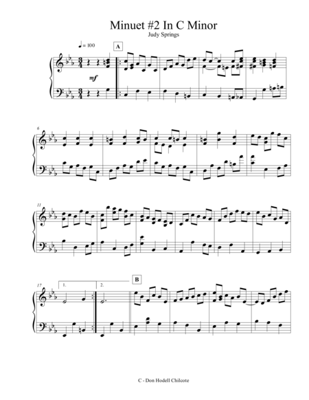 Minuet 2 In C Minor Page 2