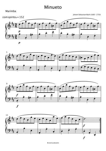 Minuet Bwv 814 Bach Marimba Page 2