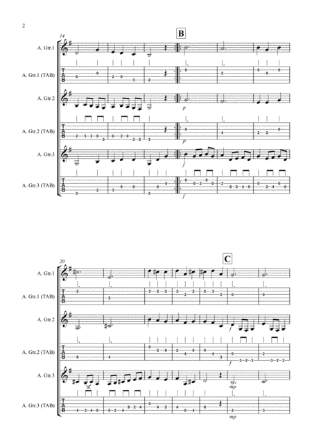 Minuet In G For Guitar Trio Page 2